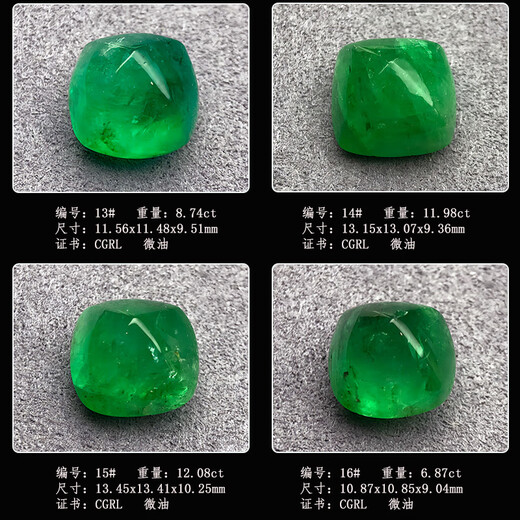 Blue Xianghe 16 natural emerald sugar tower sugar wrapped mountain ring surface bare stone green jewelry 18k gold men and women ring pendant 12.08 carats 15#