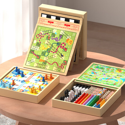 Xiaomu Yigozi Schachflieger Checkers Multifunktionales Schachbrett Kinderpädagogische Spielzeug Multifunktional Schachbrett Tabletop Game Collection Multifunktionales Schachbrett (4 in 1)