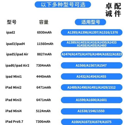 Korean Leopard convient à la batterie de la tablette Apple iPad6 Tablet IPADAIR2 Batterie A1566 / 1567/1547 Nouveau cycle électrique IPAD2 / A1395 / A1396 Nouveau cycle électrique zéro