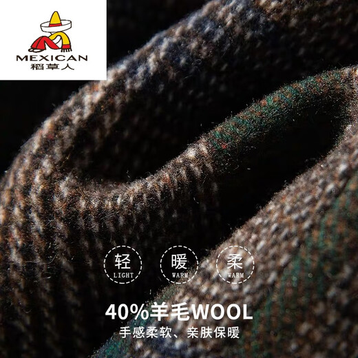 Scarecrow British Retro Formal Tartan Wool Jacket Suit Business Cashmere Warm Wool Single Suit Men's Thick Homemade Unique Green M