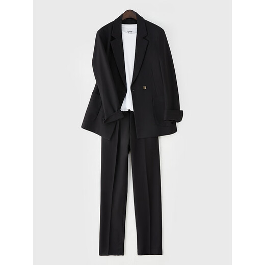 DK high-end men's casual style suit suit men's loose casual small suit three-piece suit men's professional business suit black two-piece suit (suit + trousers) M suitable for 115-135 Jin Jin equals within 0.5 kg