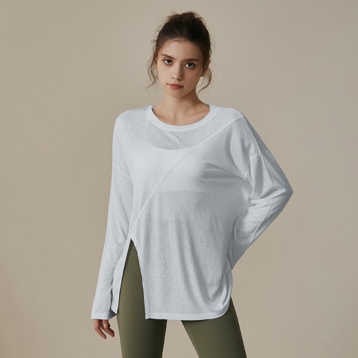 LULULOMDDW yoga wear for women, autumn and winter running loose blouse T-shirt Pilates training long-sleeved top fitness suit black M