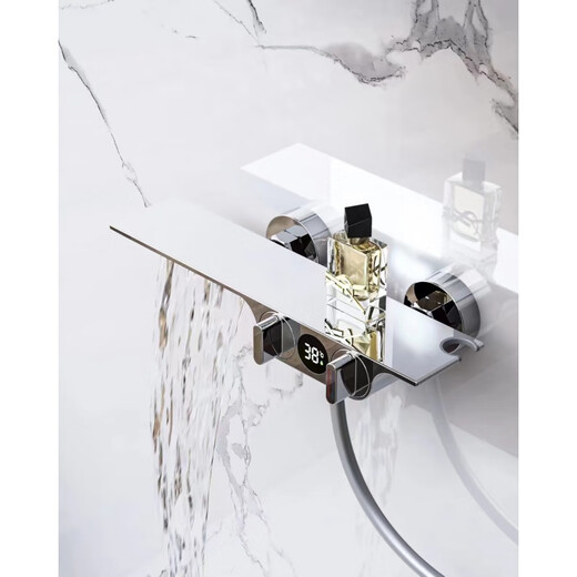 Hansgrohe bath shower set shower gun gray shower single head bathtub bathroom full copper mixing valve without top spray simple silver with lift rod