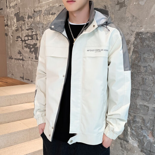 Woodpecker (TUCANO) jacket men's spring and autumn casual men's jacket work baseball uniform trendy tops men 9902 without velvet # beige M (recommended 90-110Jin [Jin equals 0.5 kg])