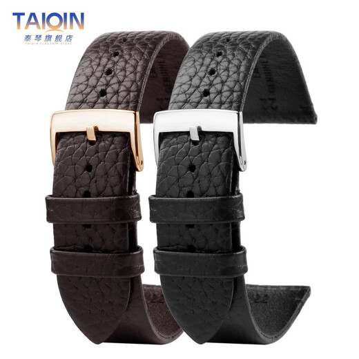 Tachini geeignet für Armani Uhrengurt AR11105 11143 11315 AR2502 Lychee Muster Echtes Lederbandzubehör Blau-Gold-Schnalle 22mm