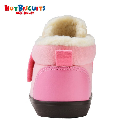 MIKIHOUSE toddler shoes for children's shoes for autumn and winter children's fleece warm toddler shoes for boots for non-slip wear-resistant and comfortable HOTBISCUITS pink 13.5 (suitable for foot length 13cm)