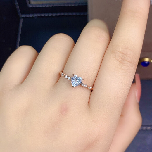 Yan's Pure Aquamarine Ring Gemstone Specifications Round 6*6mm 520 Gift