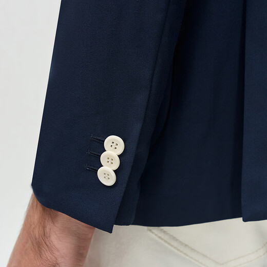 Blue Leopard (LAMPO) Blazer imported REDA pure wool suit double-breasted suit top suit dress jacket suit (Capri blue) 46 (170/92)