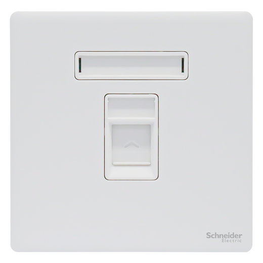 Schneider switch socket panel TV phone computer Zhenbo PC series velvet white network socket Single category six computer socket Socket