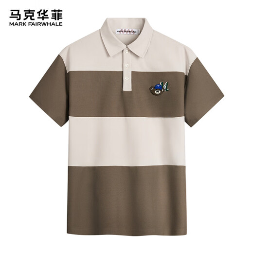 马克华菲【小熊刺绣】短袖POLO衫男25春夏新款潮流休闲百搭宽松短袖POLO 701卡其 2XL