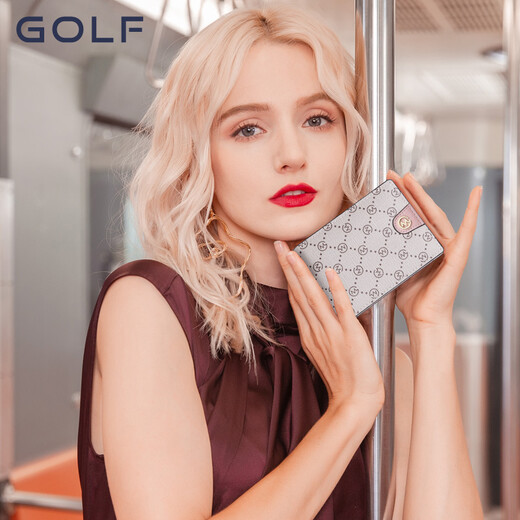 高尔夫（GOLF）印花卡包驾驶证皮套女多功能女士驾照证件包多卡位 杏色