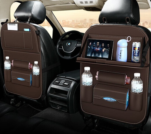 Chuangjingyi Selects Car Seat Storage Bag Car Small Table Storage Box Car Computer Desk Anti-Kick Mat Multifunctional Garbage Cayenne Orange - High Quality BMW 3 Series 320Li330li325li318li