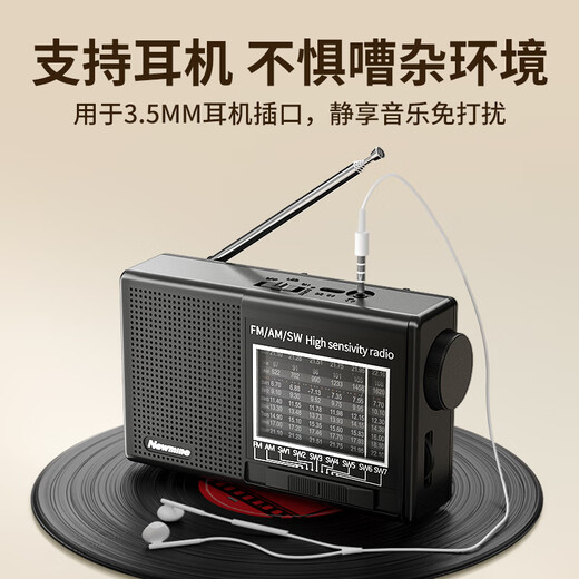 纽曼BT526收音机老人专用LED灯发光迷你小音箱便携式随身听FM调频广播戏曲半导体可充电