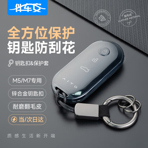 Biancaran es adecuado para llavero de coche Wenjie M5/M7, carcasa protectora colgante, cubierta de llave suave de TPU de alta gama negra fresca