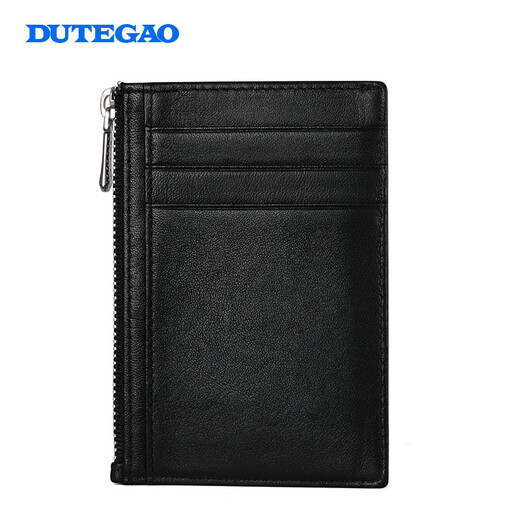 Dutegao Driver Proced permis Carte Carte Sac Mensine en cuir authentique Mini portefeuille Multifinection Multifinection Ultra-Thin Storage Cartes Set Permis de conducteur Set Black