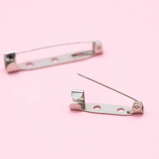 Muyu pins insurance safety pin plaque brace bottom buckle pin with lock tie brooch DIY accessories handmade jewelry silver disc brooch 2CM [20 packs]