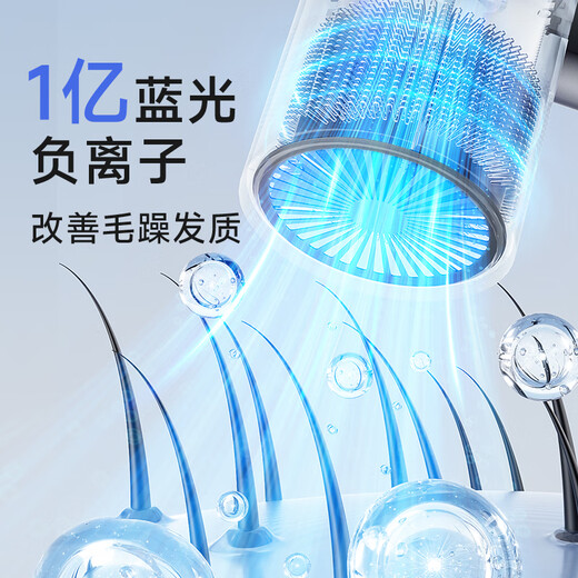 AUX hair dryer household hair dryer negative ion high power does not hurt hair portable foldable hair dryer 2000W birthday gift for women silver