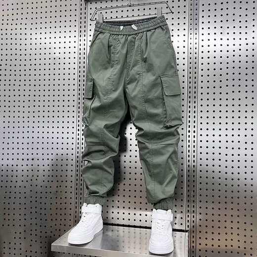 Jiaye trabaja con pantalones de trabajo informales resistentes al desgaste para los pantalones de moda de celebridades de Internet masculinos Pantalones de bolsillo deportivo Pantalones Khaki 2XL [125-145Jin [Jin equivale a 0.5 kg]]