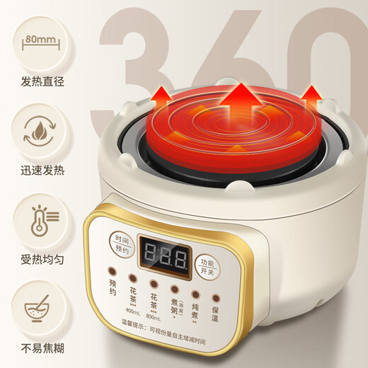 Mini Multifunctional Health Pot for Small Office Mini Home 2024 New Tea Maker Tea Pot Stew Pot Kettle Heat Resistant All-Glass Flower Teapot for One Person Smart Model 0.6L