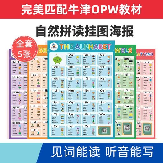 The new version of Oxford Phonics World 1-5 level complete set (student textbook + exercise book + wall chart + drawing and painting app + foreign teacher video course) suitable for 5-12 years old, English enlightenment, original imported