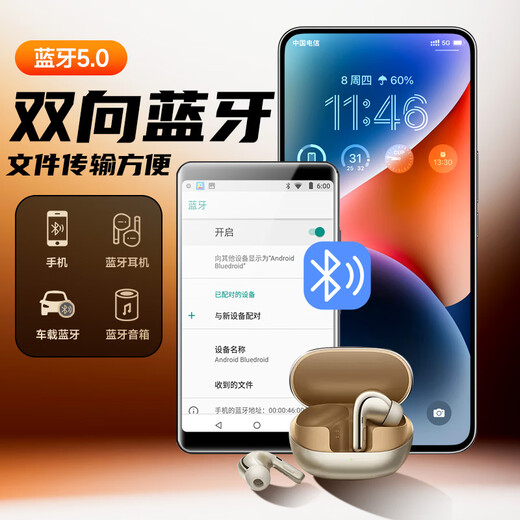 Newman A6 smart mp3/mp4 music player WiFi Internet access 4+64G RAM Android 13 MP5 online listening to high-definition video touch screen novel reading