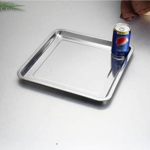 Dele stainless steel square plate barbecue plate fish plate steamed rice plate food tray baking plate commercial rice plate vegetable plate square shallow square plate 45*45*2