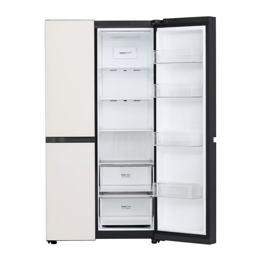 LGLG S652GTW16B Yubing-Serie Doppelter Kühlschrank Creme Weißglas Panel 655L großer Kapazität Kühlschrank