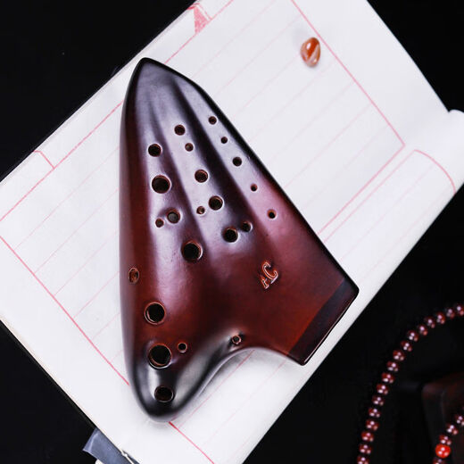 
Shanbei is suitable for three-tube ocarina ag beginner ceramic ocarina alto C tune smoked and burned travel bag lanyard playing level star rain deep sea blue + full set