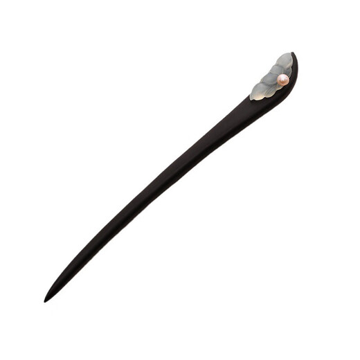 Su Shiliu 2025 new ebony wood Xiu jade hairpin daily Hanfu hair accessories cheongsam accessories hairpin simple wooden hairpin ebony-simple Xiuyu pearl hairpin