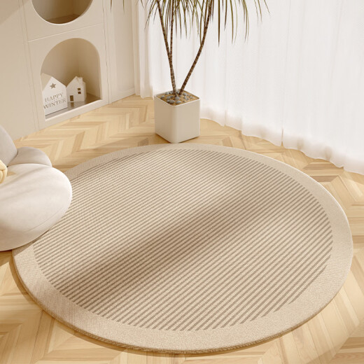 Qingbilin chair floor mat wabi-sabi style Japanese living room round floor mat computer chair foot pad resistant coffee table mat swivel chair carpet-120*120cm-wrapped style