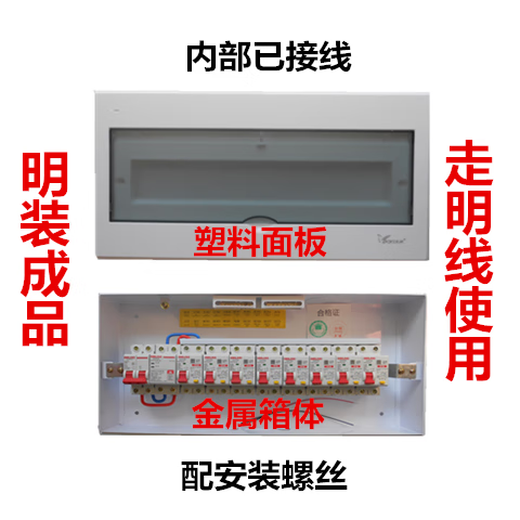 20-Kreis starker Stromkasten Überspannungs- und Unterspannungsleckshunt verdeckt Aufputz Delixi Schalter Haushaltsverteilerkasten-Set verdeckt 420x190x75mm