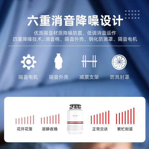 Honeywell kitchen waste disposer kitchen household food waste disposer kitchen waste shredder flagship model X8 elegant white