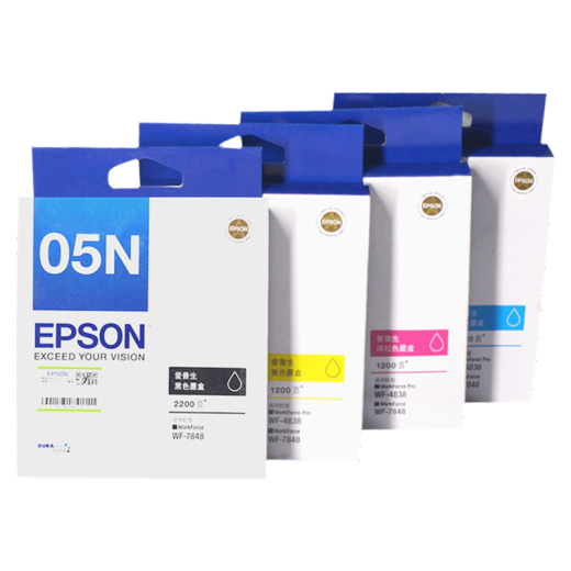 爱普生原装EPSON 爱普生WF-4838/WF-7848/7318原装墨盒05N/05U系列原装墨盒 T05N【WF-7848四色套装】