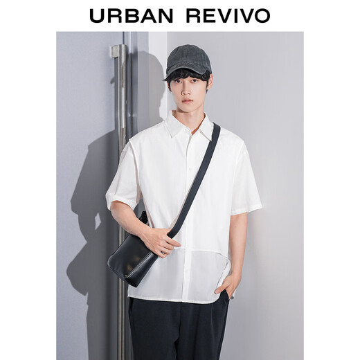 UR SOMMER NEUE MODE FODE CLASSIGKEITEN FALTEN FARBE LACK DER Kurzärärmel-Strickjacke UMV240043 White L (XL-XXL)