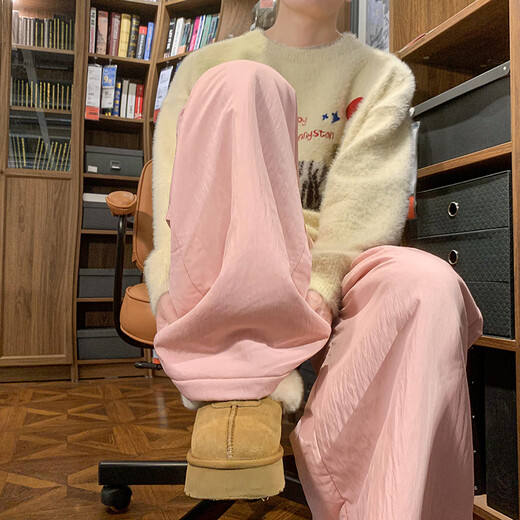 Ptat pantalon de coton paresseux lâche droit pour hommes en hiver épaissie du nord-est extérieur pantalon décontracté et pantalon chaud k9901jr brun foncé xl