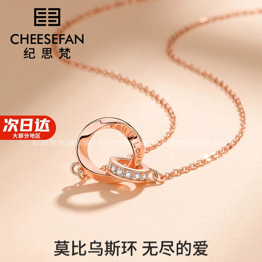 Ji Sifan Light Luxury Fashion Jewelry Moebius Couple Necklace Women's Valentine's Day Birthday Gift for Girlfriend Couple Couple SF Air Freight, Can Be Engraved