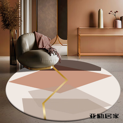 Shantou Lincun study floor mat round PV round leather floor mat washable and washable PV waterproof and oil-proof foot mat computer chair pu round No. 1047 1 piece quantity 60CM diameter round