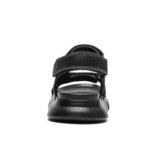 
Jeep men's shoes, new summer real cowhide sports sandals, soft sole comfortable and lightweight outdoor non-slip beach shoes 1585 black (leather shoe size) 42