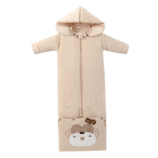 Bamile Baby Sleeping Bag, Children's Anti-Kick Quilt, Baby's Removable Sleeves, Extended Color Cotton Autumn and Winter Blanket, Thick Autumn and Winter Style, 0-20 Degrees, 130CM (Total Length of Sleeping Bag, Suitable for 1-5 Years Old Baby)