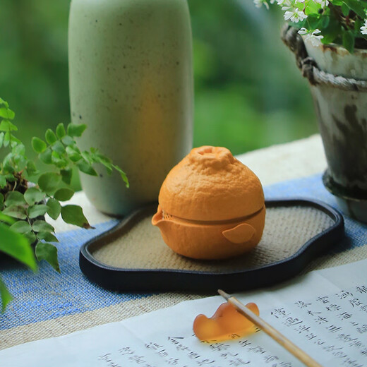 Wanqiantang (Edenus) travel tea set, high-end Chinese Valentine's Day gift, ceramic quick cup, portable fruit tea set, outdoor camping, good luck