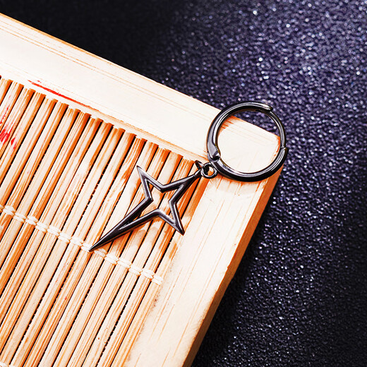 Xili Tongbody S925 Silver Stud Men's Trendy Single Pair Men's Fashion Korean Style Student Brother Birthday Gift for Boys Black Model Single Earring