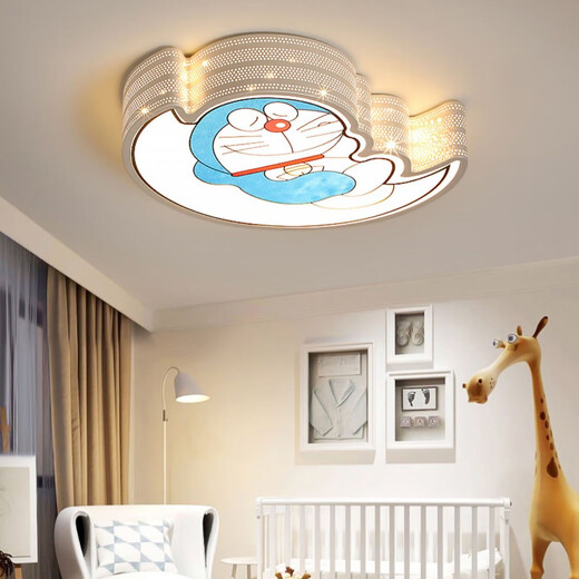 Jihuo children's room bedroom lamp Nordic boys and girls creative cartoon ceiling lamp modern simple master bedroom room lighting pink mushroom diameter 50CM white light 36 watts