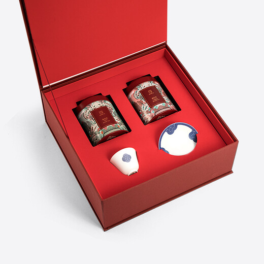 SHANG XIA Shang Xia Tea Yun Cheng Huan Yunnan Black Tea Arhat Cup Tea Accessories Red Can Gift Box 50g Business Gift New Year Gift Box Two Teas, One Cup and One Plate