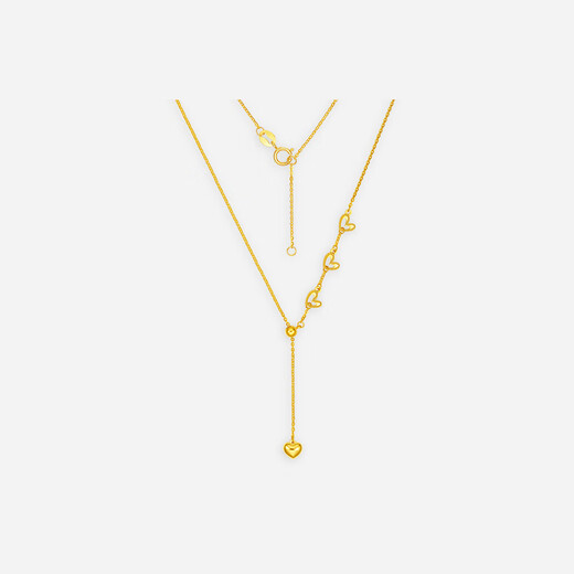 Saturday Blessing Yellow 18K gold necklace women's love pendant fashionable gold jewelry holiday gift for girlfriend 42+5cm tail chain