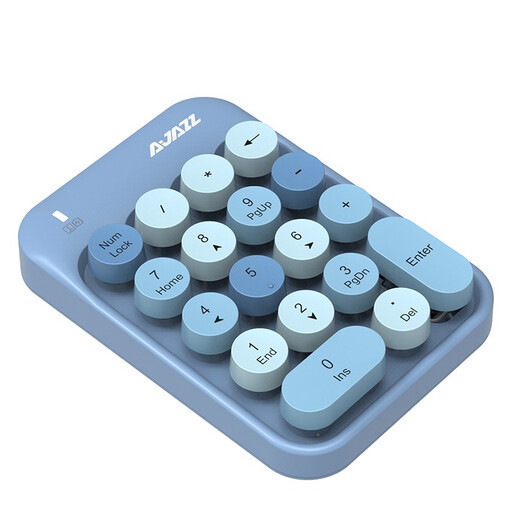 Heijue (AJAZZ) AK18 wireless 2.4G digital keyboard game direction key punk round keycap girls financial cashier accounting 18-key mini keyboard Macaron Black