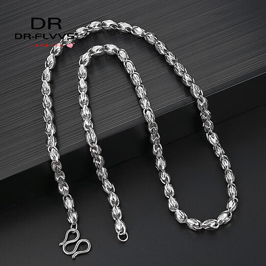 Fat Donglai's same platinum necklace men's pt999 new PT950 men's bag 999 silver men's plain chain is light and luxurious, pt210 leading melon seed chain, about 6mm55cm, weight about