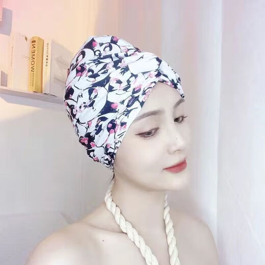 Kashiwa Chao long and short hair, fashionable and cute ear-protecting fabric swimming cap, good-looking, hot spring swimming cap for women with small face, 2001 black Mickey hat + nose clip and earplugs