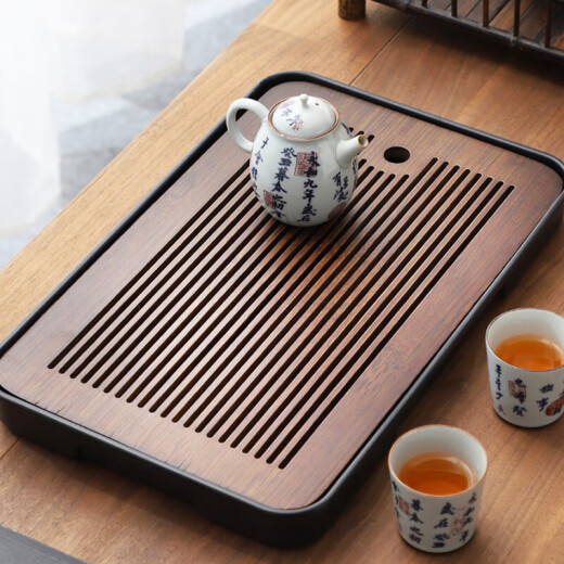 GIANXI tea tray household small dry bubble table modern simple draining water storage solid wood kung fu tea set tray bamboo tea sea saucer