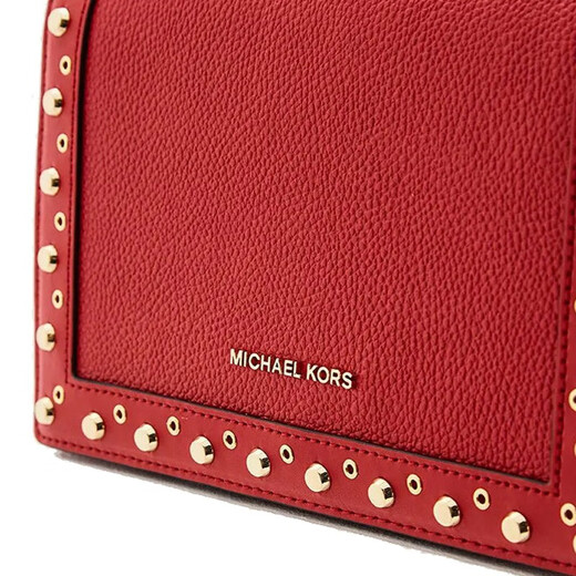 Michael Kors Mike Coles MK Frauenbeutel Cowide Nieten einzelner Schulter -Diagonal -Span -Tasche 32S0GJ6C7T Chinese Valentinstag Red 683