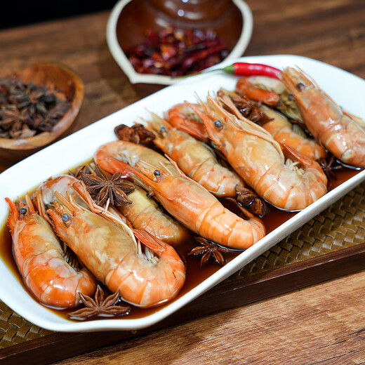 Go to Fresh Kee Cooked Drunken Macrobrachium rosenbergii, Ready-to-Eat Drunken Sweet Shrimp, Non-raw Pickled Frozen Camping Ingredients 13-16 pieces/box 600g